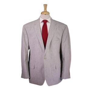 Joseph Abboud Men's Light Gray Cotton Linen Slim Fit 2-Btn Suit 48R
